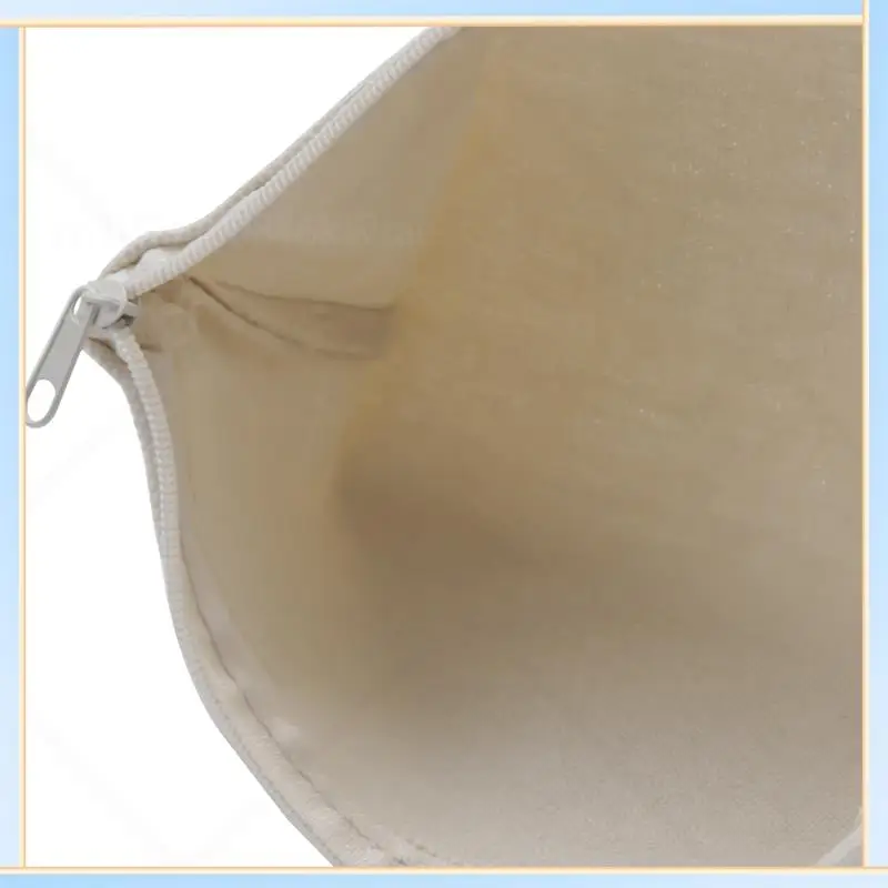 

-A60I 200 шт. Холщовый пенал на молнии, косметички, пустые сумки для рукоделия, многофункциональные сумки для хранения туалетных принадлежностей (бежевый)