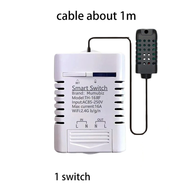 Ewelink Interruptor Inteligente WiFi, Monitoramento de Temperatura e Umidade, 16A, 3000W Interruptor com Sensor TH, Alexa,Google Home