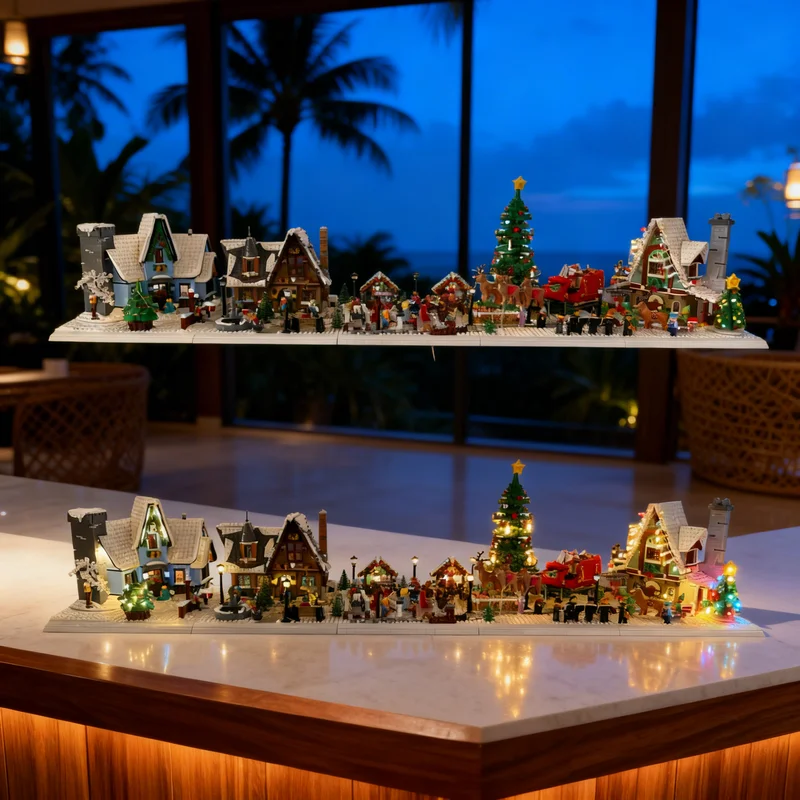 

6922pcs MOC Ron S Winter Village Seasonal Christmas Model Building Blocks Creative Display Gift Collectible Decor Kids Premium