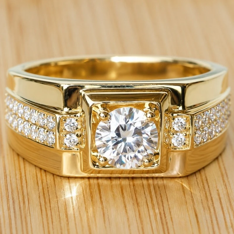 Solid 925 Sterling Silver Ring Fully Set with Moissanite Festive Gift Ideal for Any Occasion