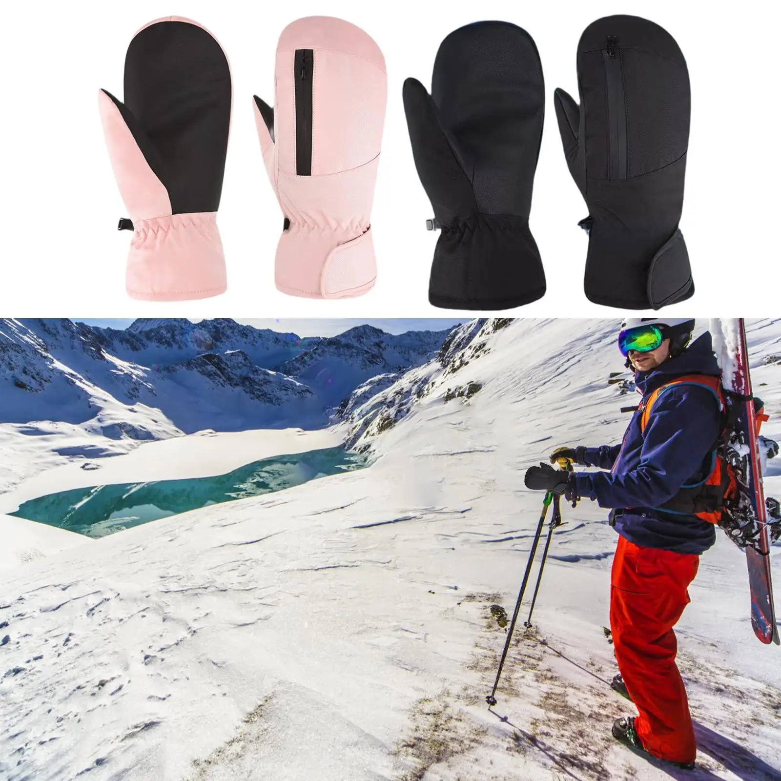 

Winter Ski Mittens Snowboard Gloves for Skating Snowmobiling Winter Sports