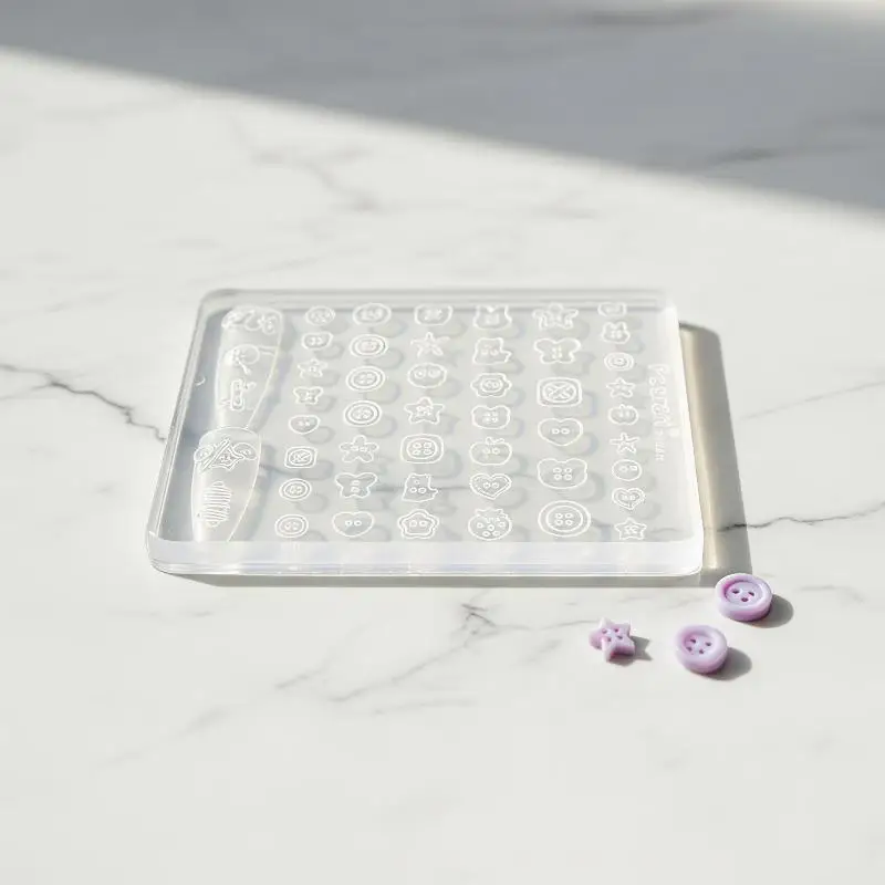1 Stück Maniküre Multi-Formen-Knopf, kleines Modell, 3D-Knöpfe, Nagelkunstform, Silikon, niedliche Nagel-Charms, Werkzeug, Frauen DIY Harz-Schnallen-Zubehör – Detail 15