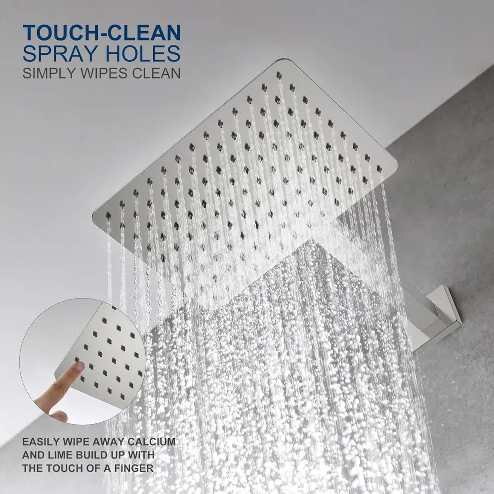 نظام دش مطري مربع 10 مع رأس دش ومقبض من النيكل المصقول، حامل على الحائط، KE-6024B (يشمل الصمام) #5