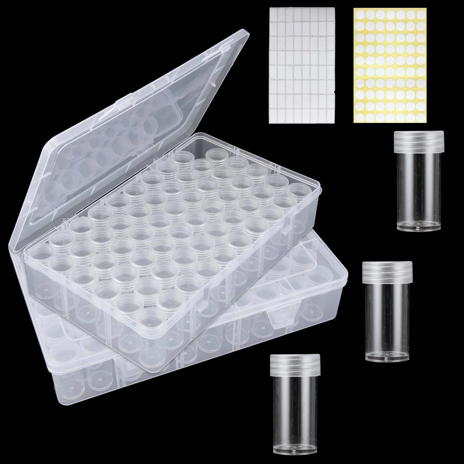 

2packs 60 Grids Bead Organizer and Storage Diamond Painting Containers Portable Plastic Case Box Arts Crafts Storage