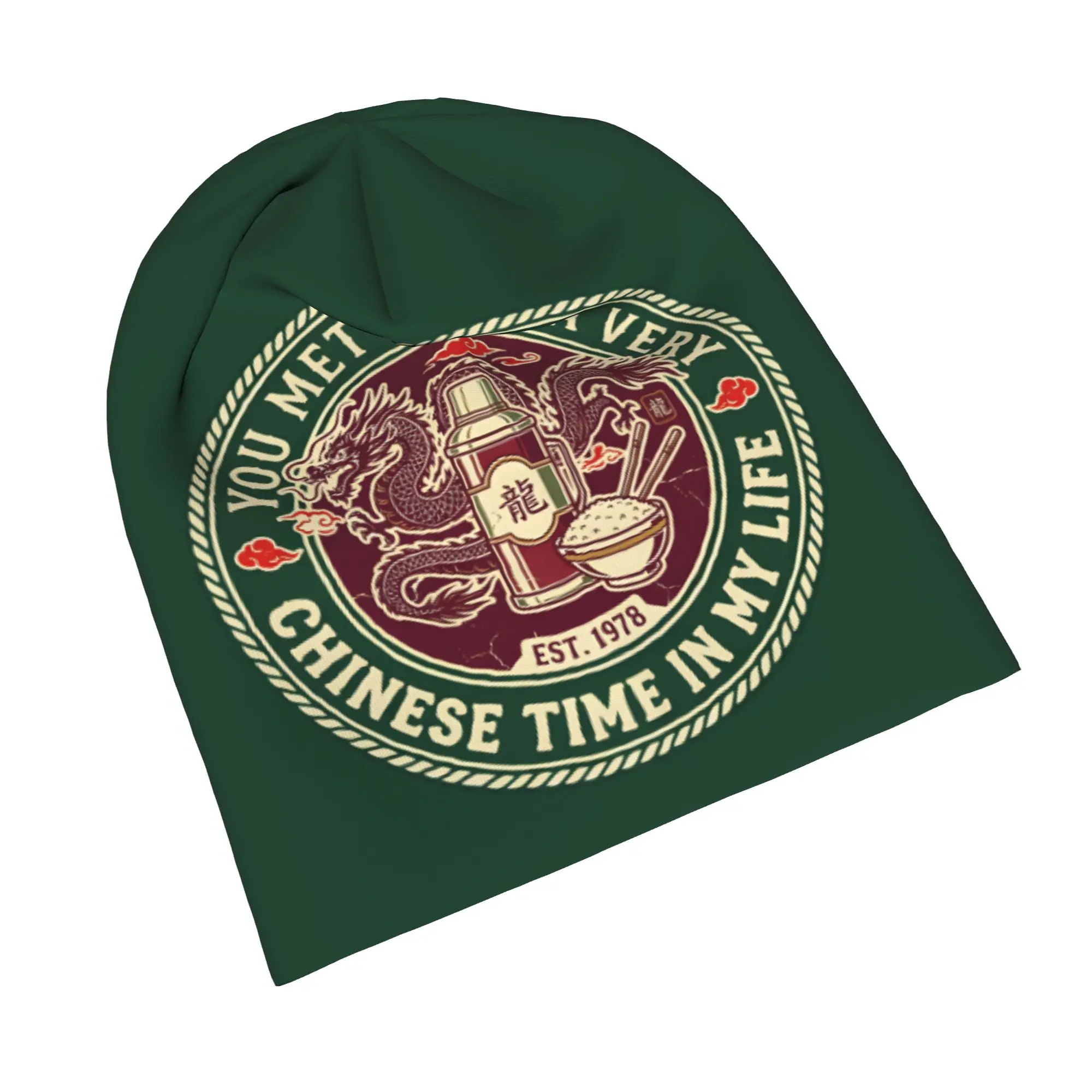 You Met Me At A Very Chinese Time In My Life Meme Bonnet Hats Street Skullies Beanies Hat  for Men Women Spring Dual-use Cap