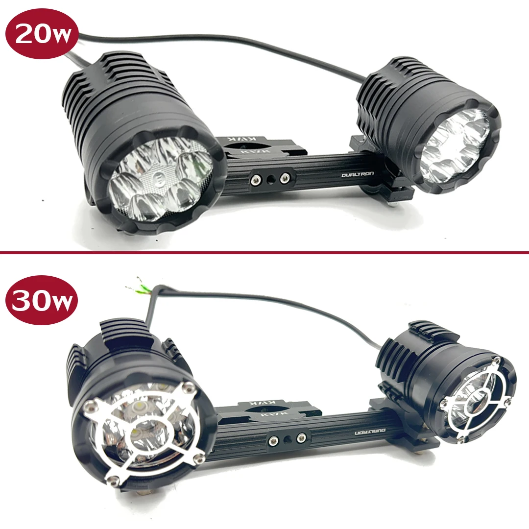 2PCS LED Headlight 30W 20W With Bracket For Dualtron Electric Scooter DT3 Victor Thunder Motorcycle Modified With Switch