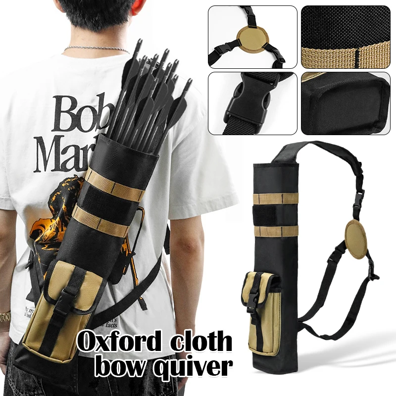 

Archery Lightweight Back Arrow Quiver Dual Use Foldable Hip Arrows Bag Compact with Pocket Hanged Portable Arrow