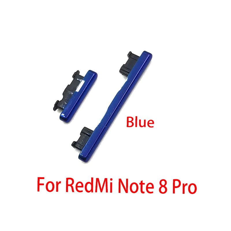 Kit Tasti Laterali Esterni Per Xiaomi Redmi Note 8 / 8T - Pulsante Accensione E Volume, Compatibile (nero)