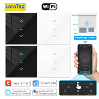 LoraTap Roller Shutter Switch for Automatic Curtain Motor Tuya Smart Life App Percentage Remote Control Voice Google Home Alexa