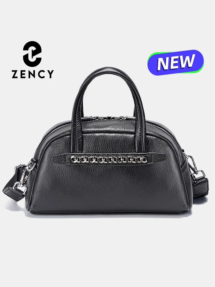 

Zency Soft Leather Chain Designer Handbag High-end Women Fashion Cross Body Bag Satchel Shell Bag Black Luxury Shoulder Bag Sac