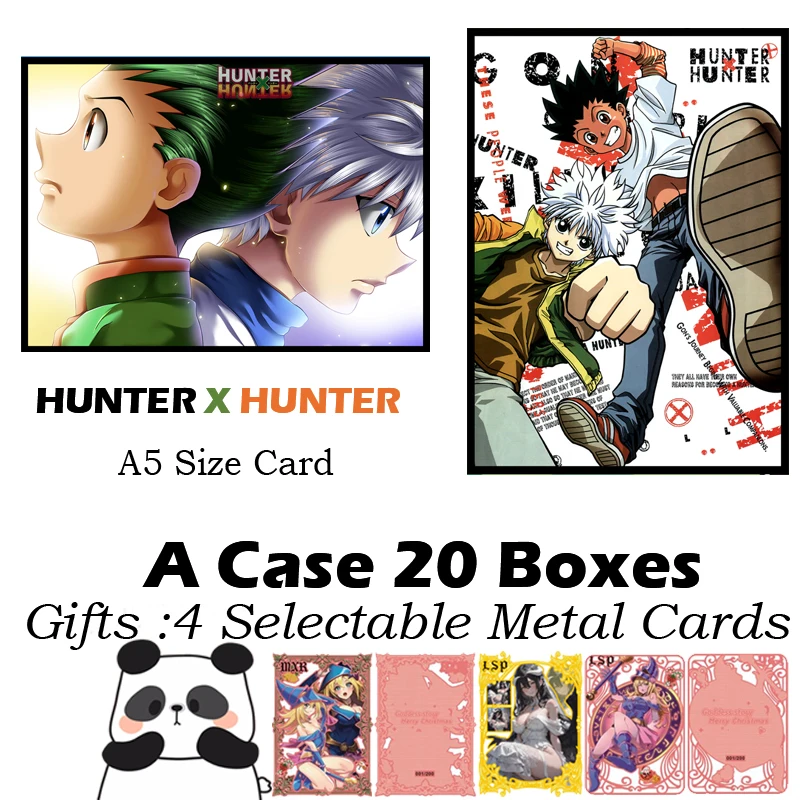 Nuovo formato A5 Hunter X Hunter Collezione di carte da tavolo Doujin Booster Box Hobby Gioco di carte Piccante Carta rara LSP SSP SSR Regali giocattolo