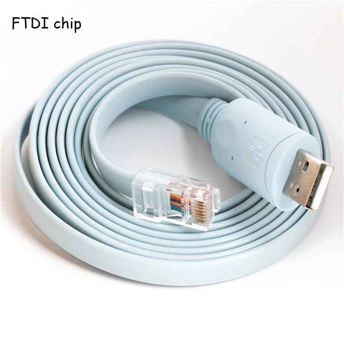 FTDI Console Rollover Cable USB To RJ45 RS232 Serial Cable 6FT/12FT For Huawei Cisco Router Switch Windows 8 7 Vista MAC Linux