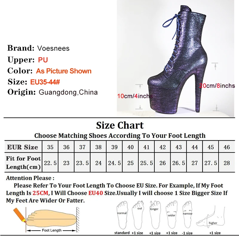 New 17cm 20CM Women Boots High Heel Platform Lady Shoes Gradient Sequined Cloth Sexy Model Shows Party Pole Dance Strappy Shoes