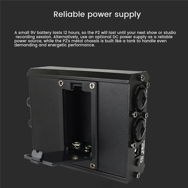 

High Quality-1 Piece P2 Headphone Preamplifier Headphone Monitor Black Metal Suitable For Speech / Live Streaming EU Plug