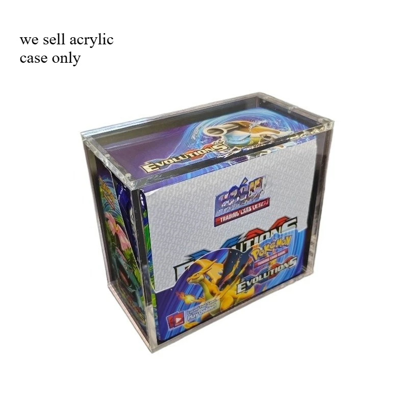 

Dustproof Secure Closure Magnetic Acrylic Display Box for US Version Evolutions Boosters Box ForPokemond Display Case