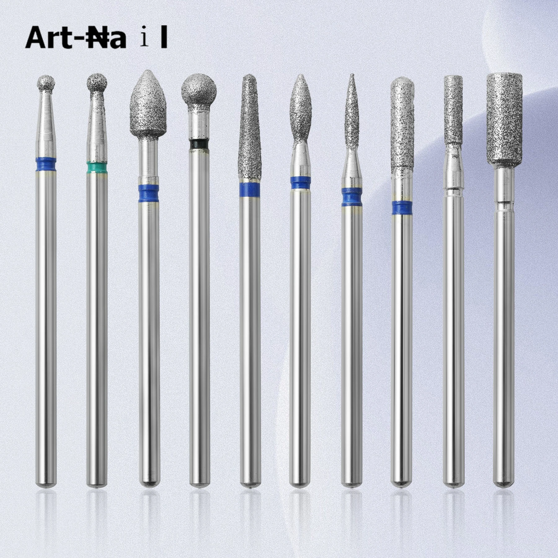 10PCS Diamond Nail Drill Bits Set Rotary Electric Nail Drill Machine Milling Cutter Manicure Pedicure Polishing Strong Nail File