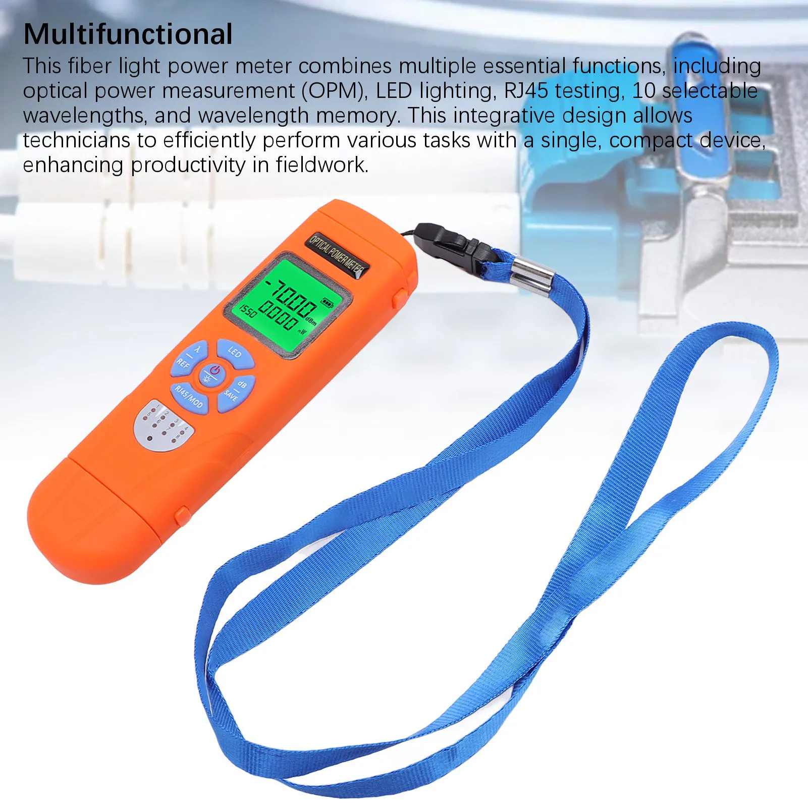 اختبار الكابلات الضوئية 650MAh بطارية ليثيوم قياس الطاقة الضوئية مقياس الطاقة الضوئية لصيانة التواصل الشبكي