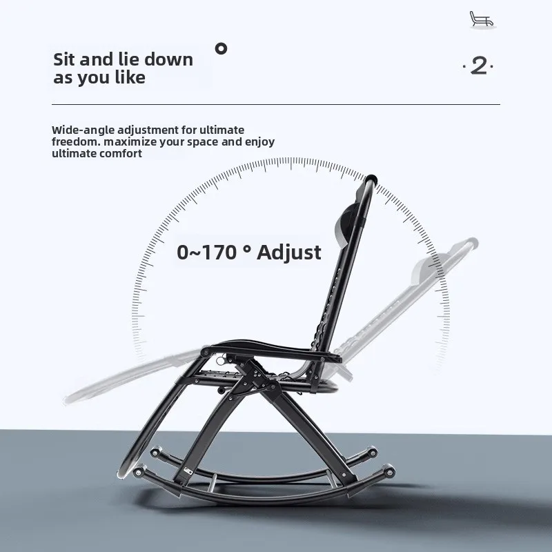 كرسي مستلق قابل للطي لاستراحة الغداء كرسي خلفي لكبار السن الاستلقاء والجلوس كرسي الروطان الترفيهي ثنائي الغرض شرفة منزلية #2