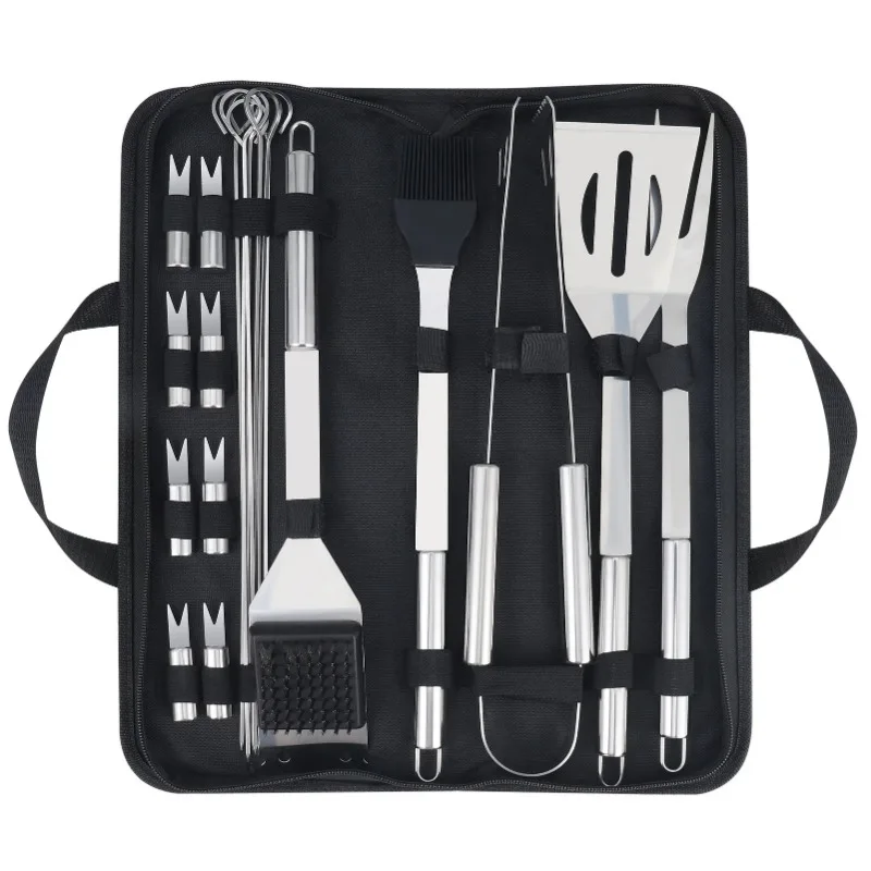 

Набор инструментов для барбекю, комбинированный уличный барбекю, портативная сумка-оксфорд, набор из нержавеющей стали для барбекю