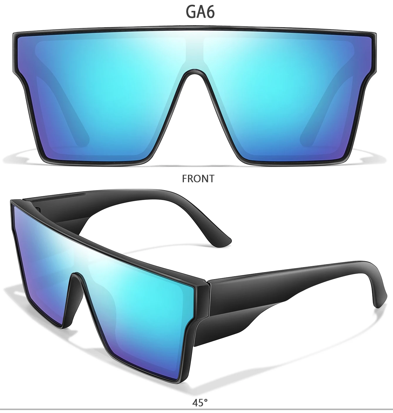 Großer Rahmen, bunte Linse, Radfahren, Sonnenbrille, Angeln, Wandern, Laufen, Fahren, Outdoor-Sport, für Männer und Frauen als Geschenk, Festival, UV400 – Detail 9