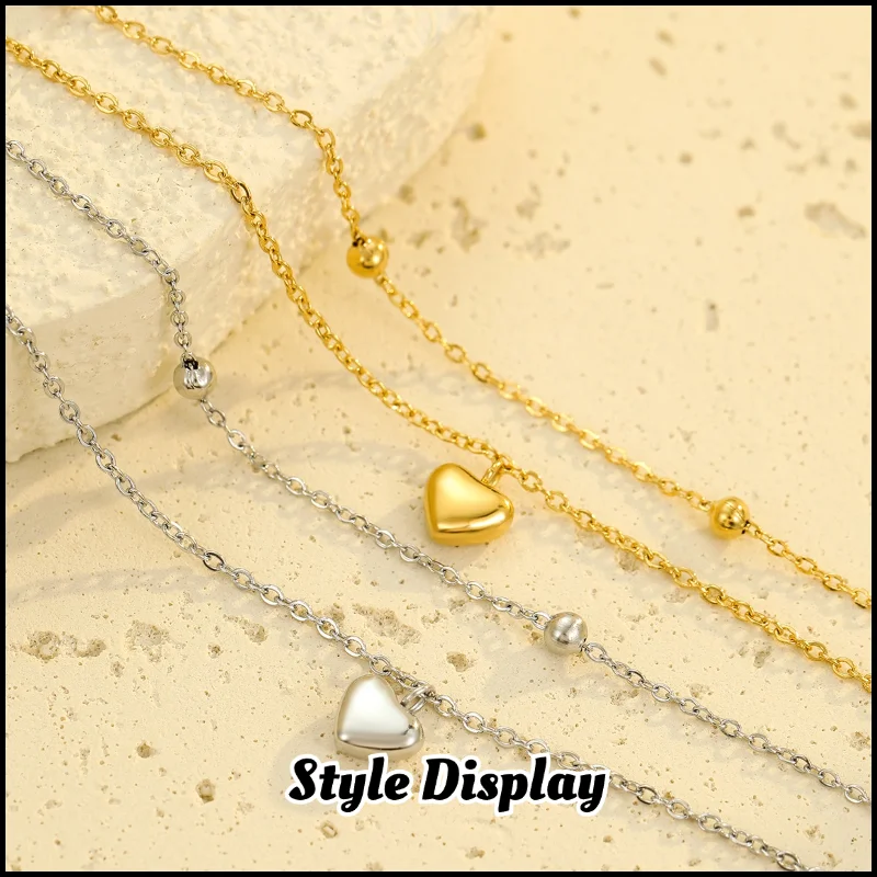 Stainless Steel Chain Heart Bracelet Plated 18k Gold Non Tarnish Waterproof Trendy Fashion Jewelry Bracelet For Women Gift