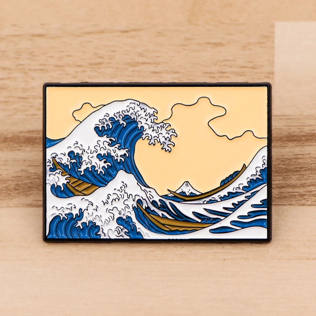 اليابانية موجة الفن المينا دبوس رومانسية اللوحة بروش التلبيب شارة بدبوس على ظهره الملابس والاكسسوارات الأزياء والمجوهرات المشجعين هدية