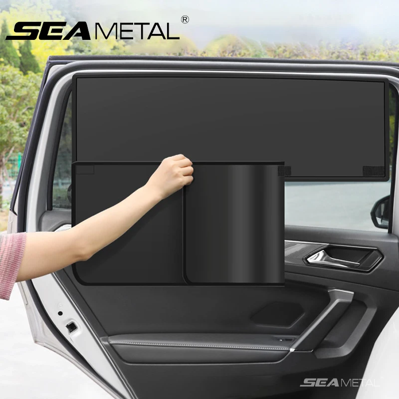SEAMETAL Magnetic Car Side Window Sun Shade Curtains Removable Design Sun Protection Sunshade Anti-Glare UV-Blocking Curtain