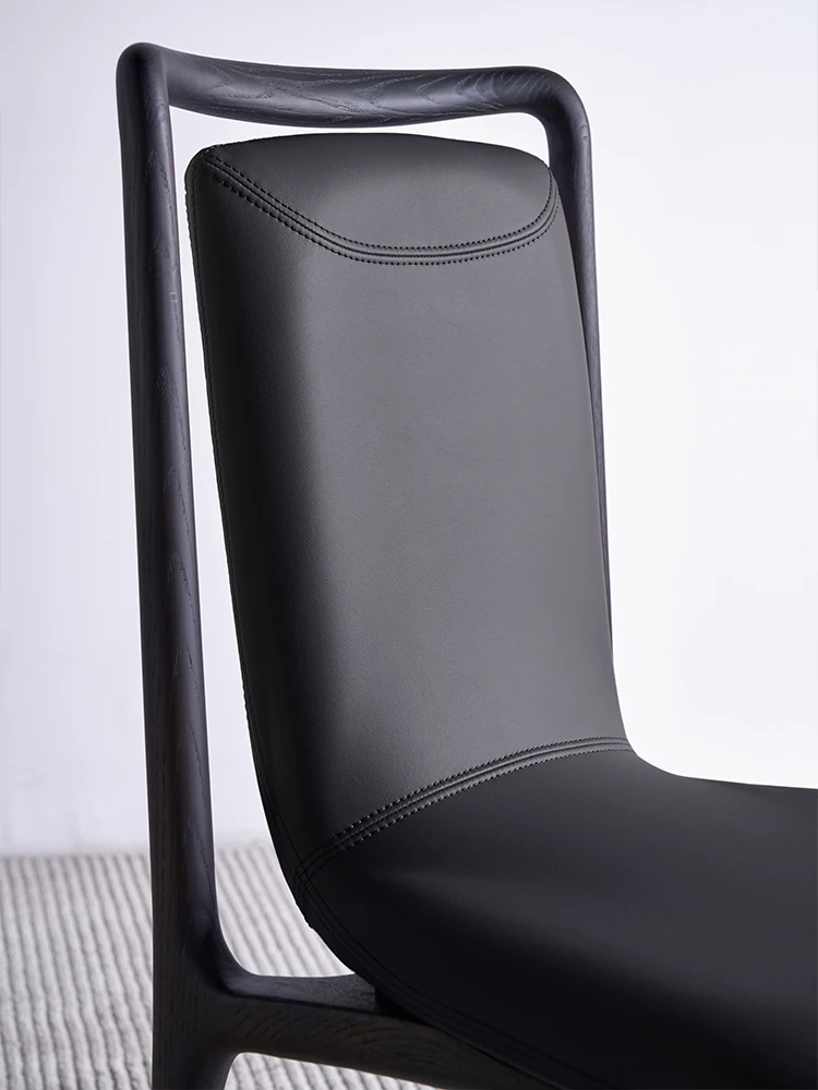 LH solid wood retro dining chair minimalist antique home restaurant high-end dining chair