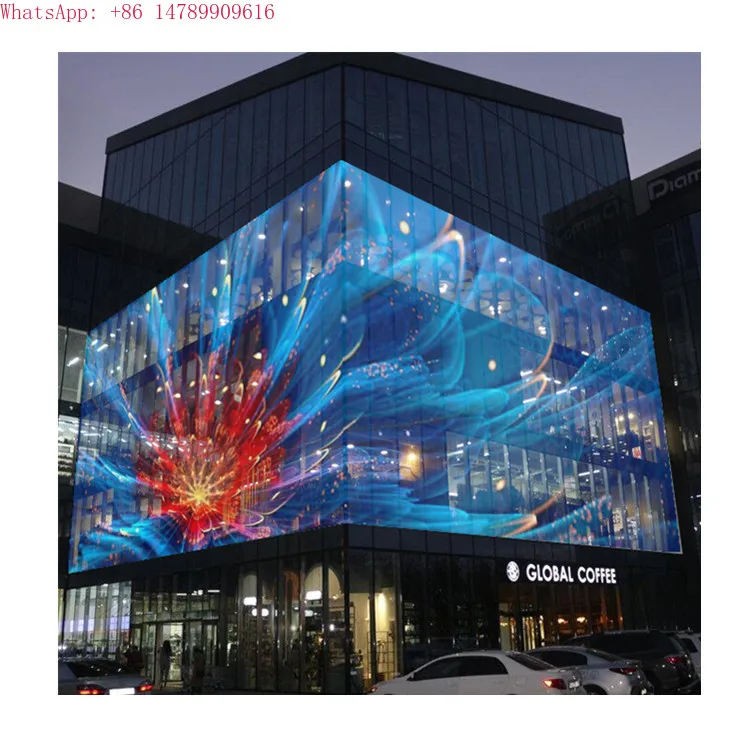 

LED Flying Carpet DisplayGlasses-free 3D Video Glass Facade See-through Screen Commercial Advertisement Transparent DisplayCan B