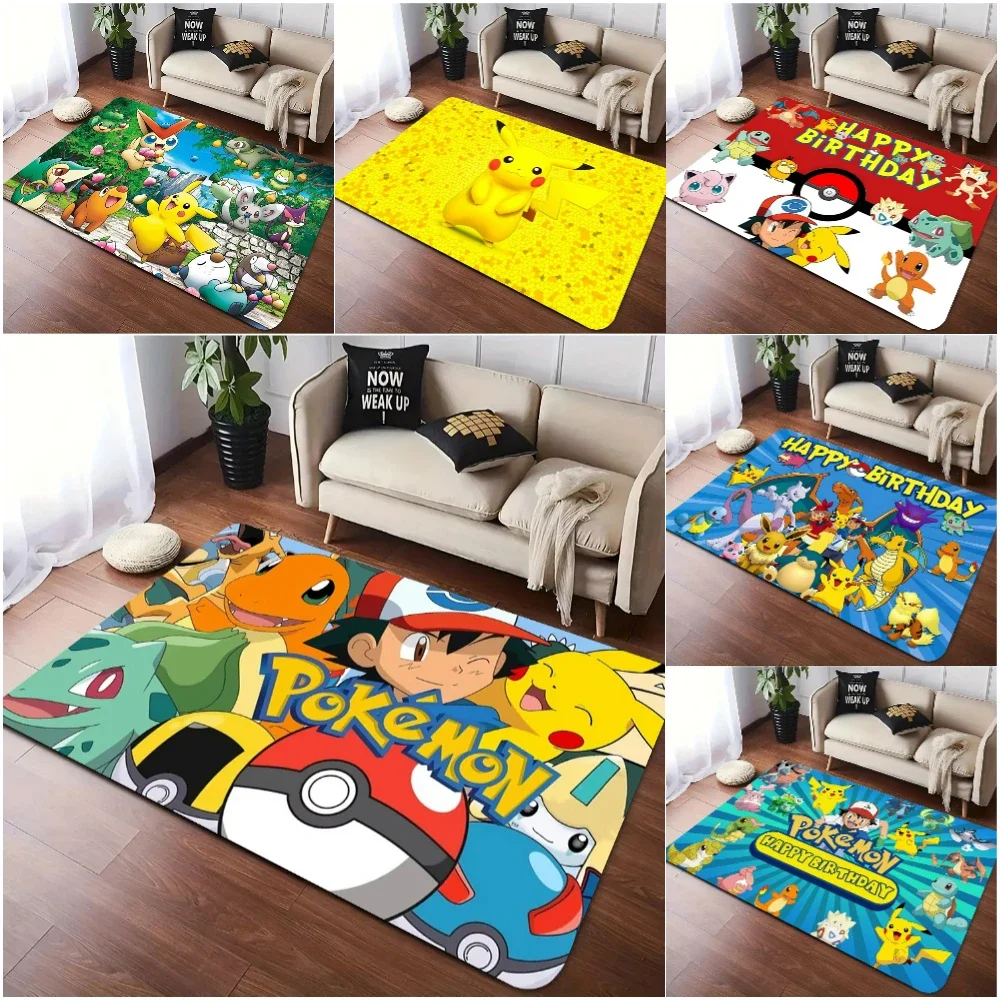 MINISO 可愛いポケモンアニメゲームカーペット リビングルームと寝室の装飾 ラウンジソファチェア用 滑り止めソフトフロアマット 完璧なギフト