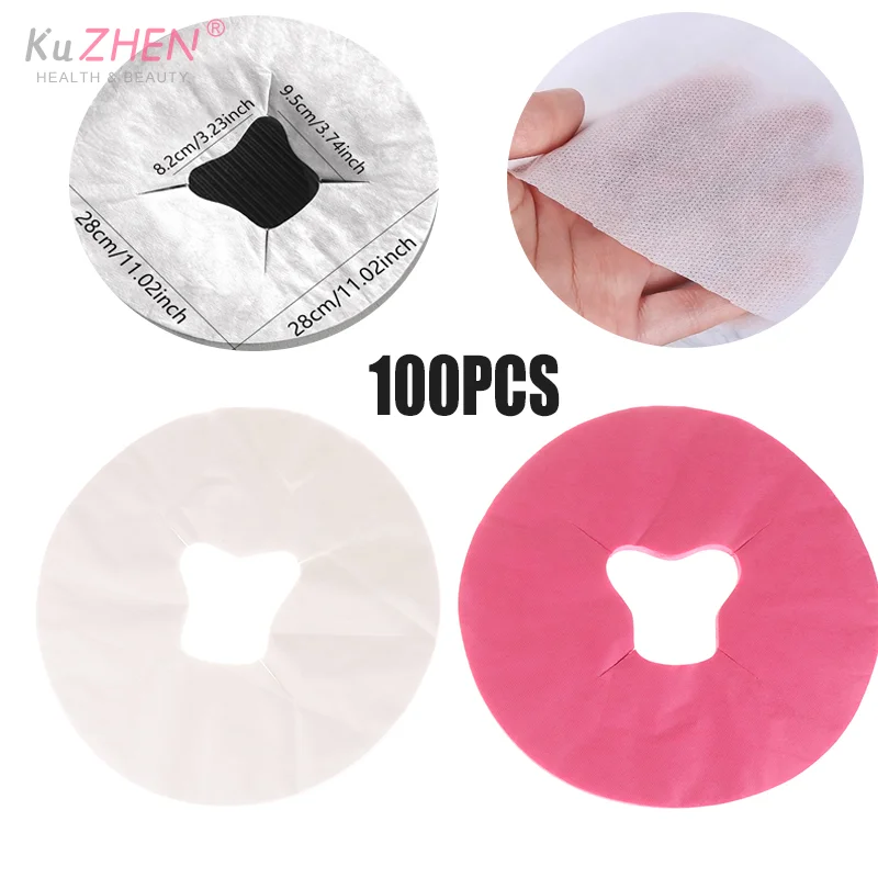 

100 шт., одноразовые массажные чехлы для подушек для спа-салона, простыни для подголовника, бумажная массажная подушка для лица, чехол для стола