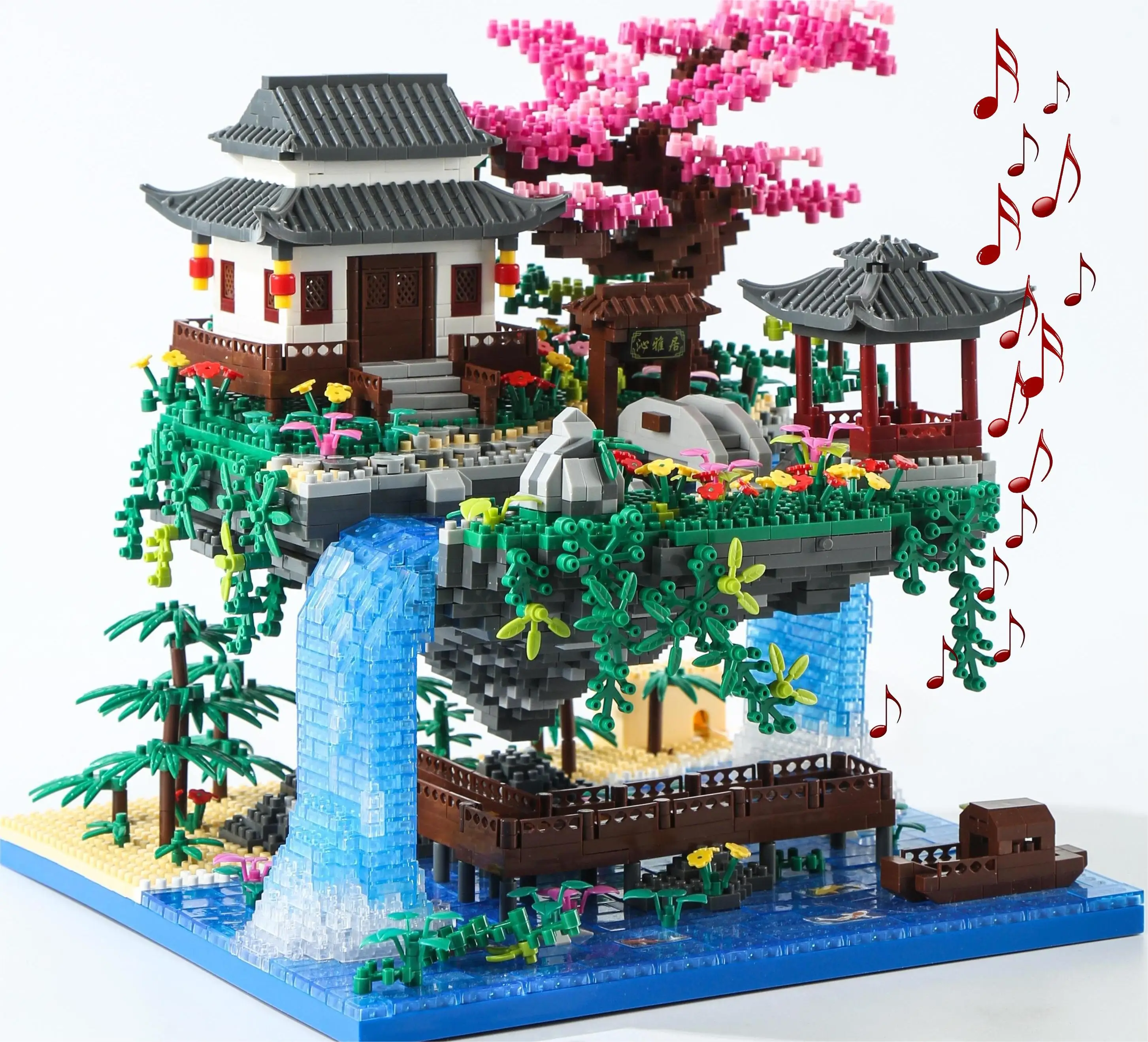 

Yushinv Cherry Blossom Tree Building Set,Original Music Type :Symphony,Japanese Sakura/Bonsai House Lights Building Kit 3320 Pcs