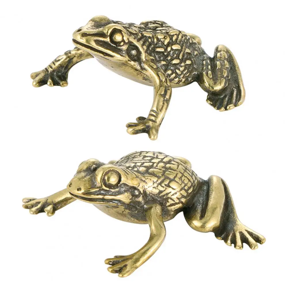 Brass Figurine Polished Brass Statue Colorfast DIY  Practical Traditional Antique Frog Copper Statue