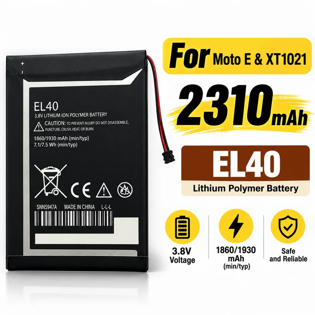 EL40 Lithium Replacement Battery for Motorola Moto E XT1019/XT830C/XT1021 Mobile Phone Battery With Repair Tool Included