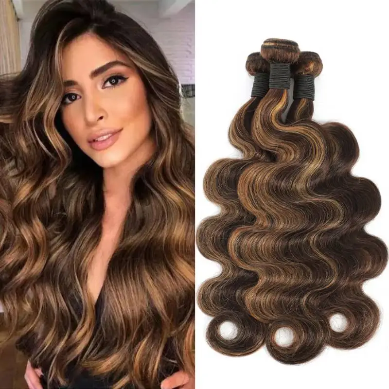 Evidenziatore fasci di capelli umani P4/27 evidenziare fasci di onde del corpo Ombre Bundles Extensions biondo brasiliano Weave Remy Hair YARRA