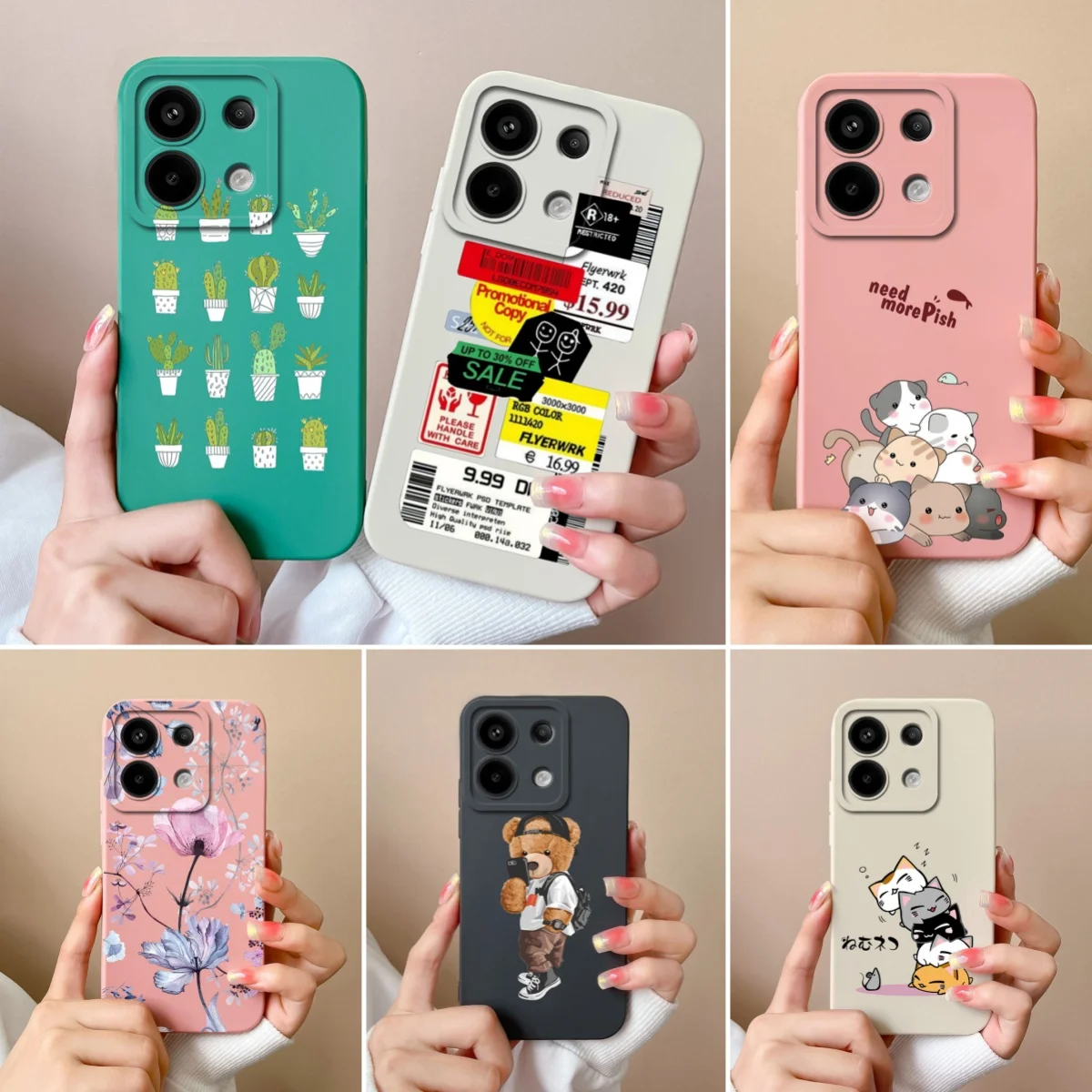 For Poco X6 Pro 5G Phone Case Creative Protector Soft Liquid Silicone Full Coverage Anti Drop Funda For Xiaomi PocoX6 Pro Covers