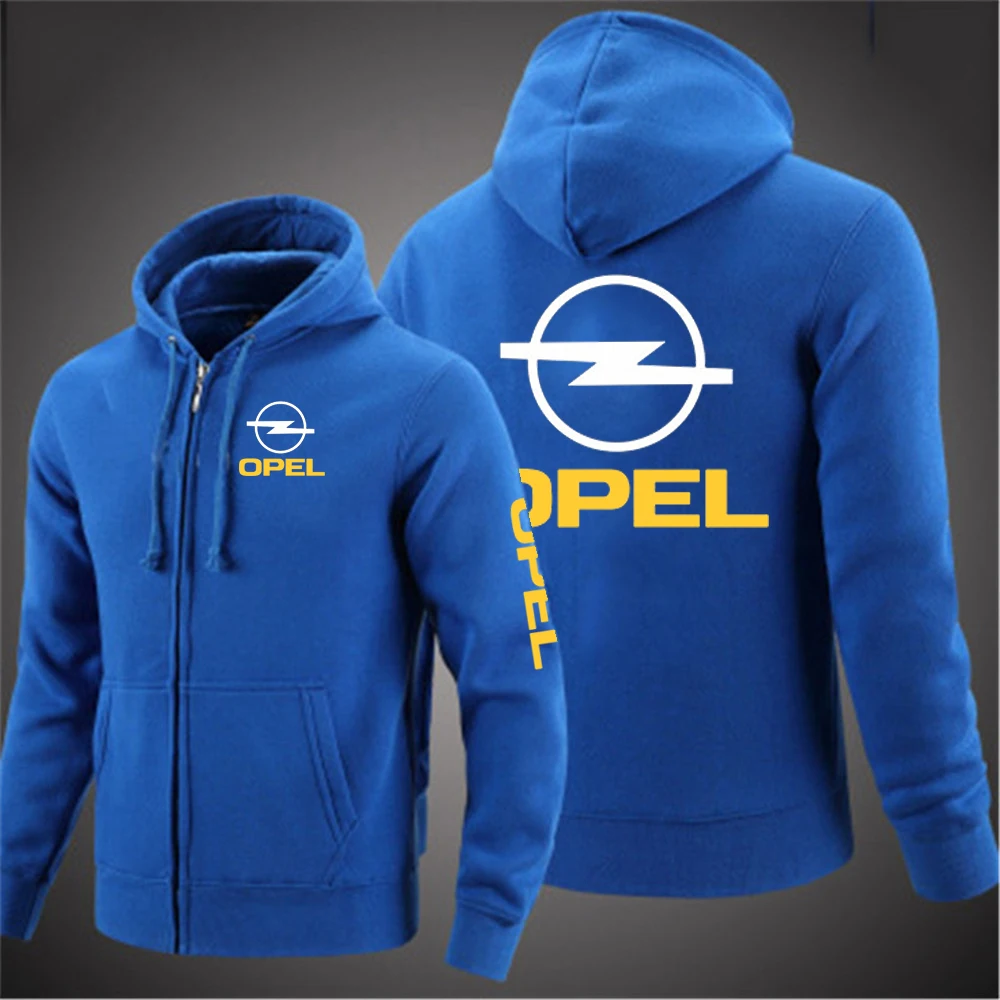 

2025 Spring And Autumn Man's High Street Solid Color Zipper Hoodies Opel Logo Print Leisure Versatile Hooded Slim Jacket Coat