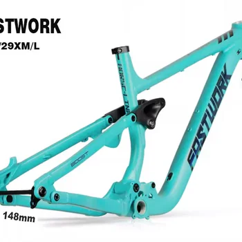 Fastwork 자전거 소프트 테일 프레임, 산악 4 링크, 풀 서스펜션, 알루미늄, MTB, DH 사이클링 다운힐, 29/27.5ER 부스트, 148mm