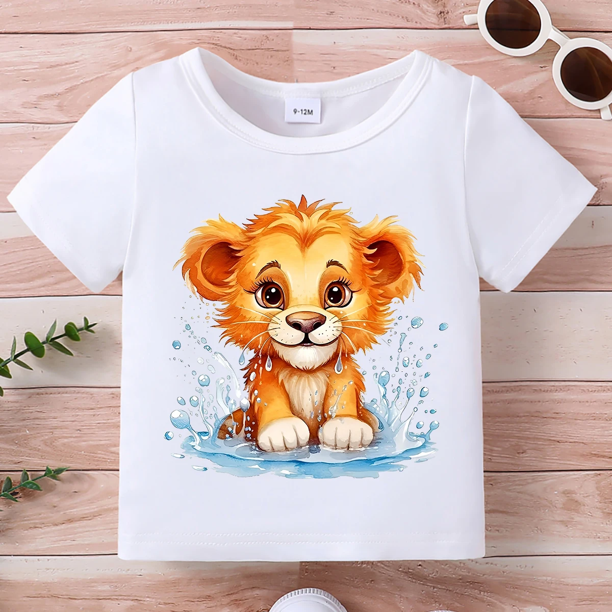 Summer Boys T-Shirt Round Neck Short Sleeve Cartoon Animal Pattern Top Korean Trendy T Baby