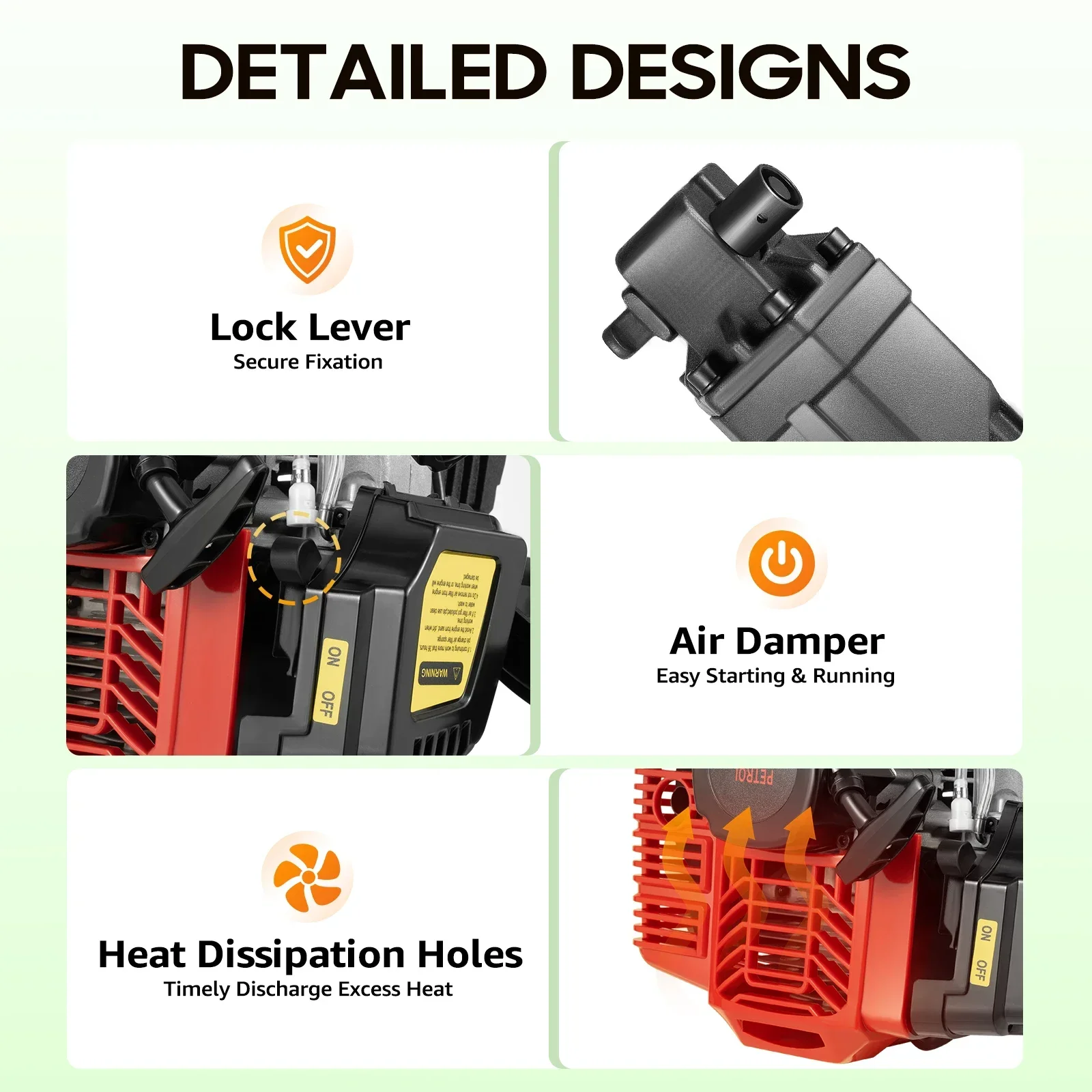 Portable Garden Tree Digger 1900W 2-stroke Engine Hand-pull Start Tree Root Digger Soil Cultivation for Gardens and Lawns