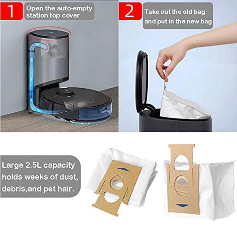 Sacs à poussière pour aspirateur robot Ecovacs DEEBOT OZMO T8 AIVI T8 Max T8 Series T9 Series N8 Pro Plus N8 Pro, lot de 12 pièces