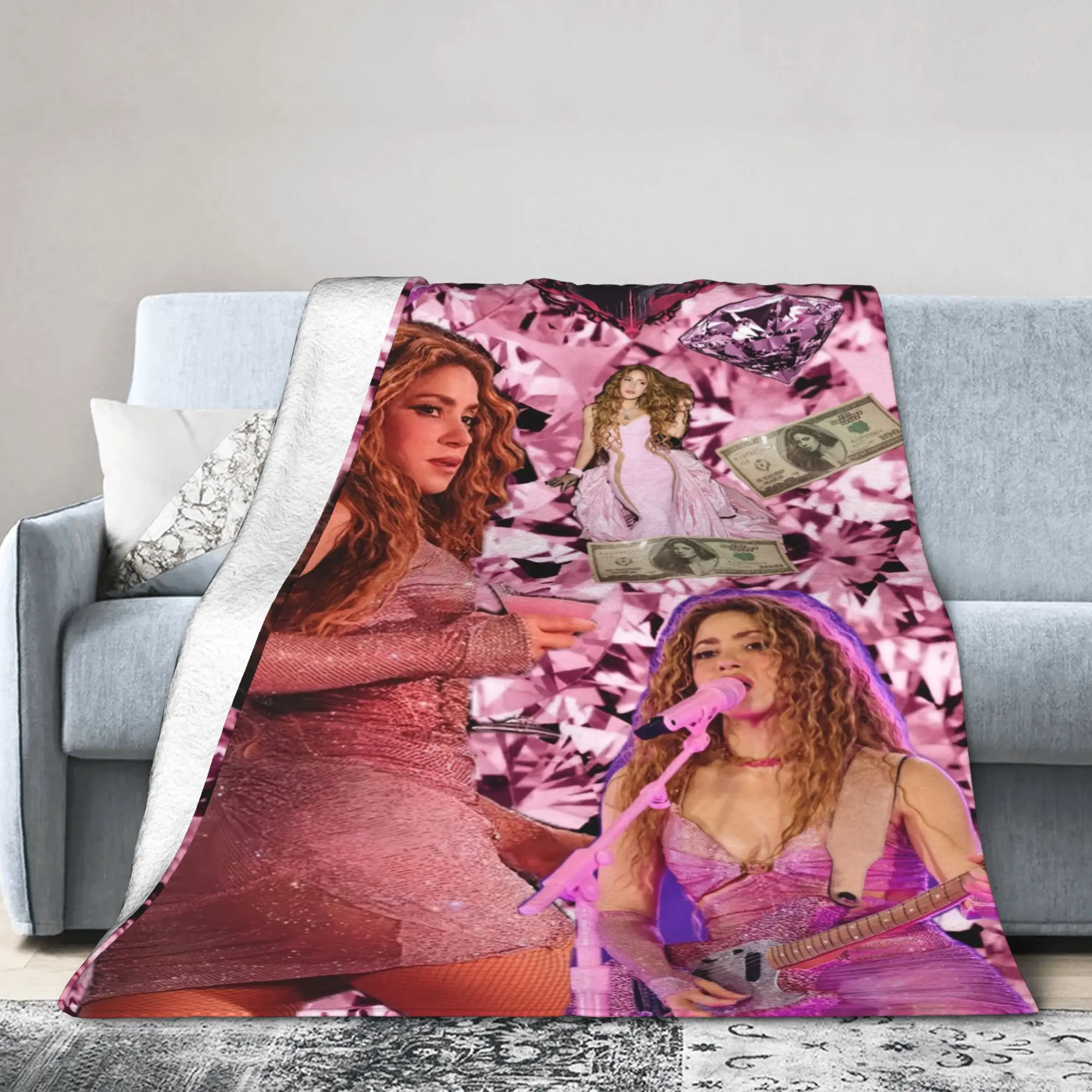 Shakira Colombian Singer Blankets Coral Fleece Plush Summer Air Conditioning  Warm Throw Blankets for Bedding Bedroom Bedspreads