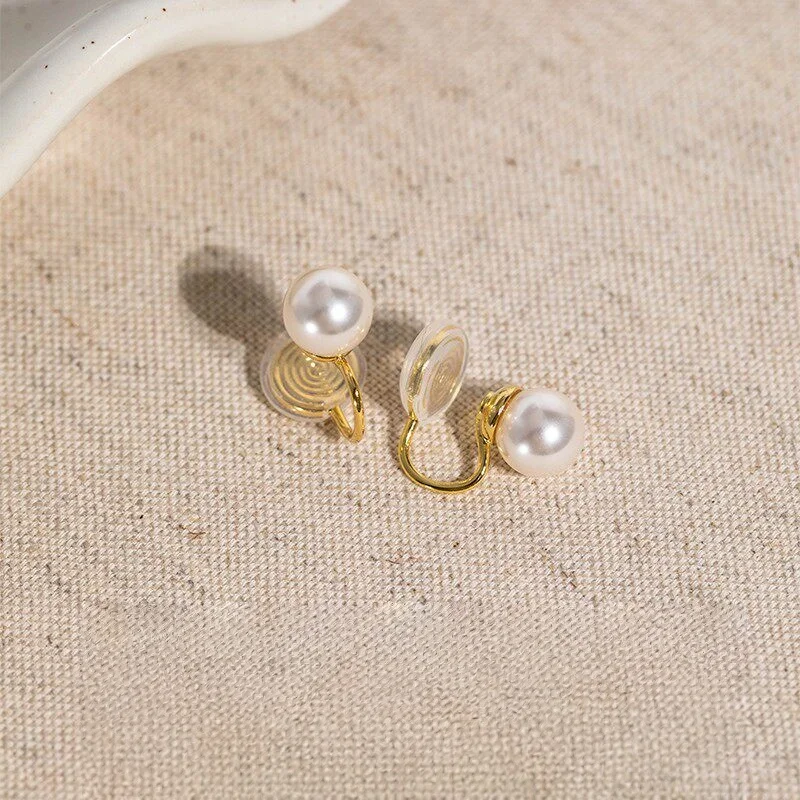 Perlen-Ohrclips ohne Piercing für Damen 2026 – Beliebte High-End-Ohrstecker aus schmerzfreier Legierung – Detail 3