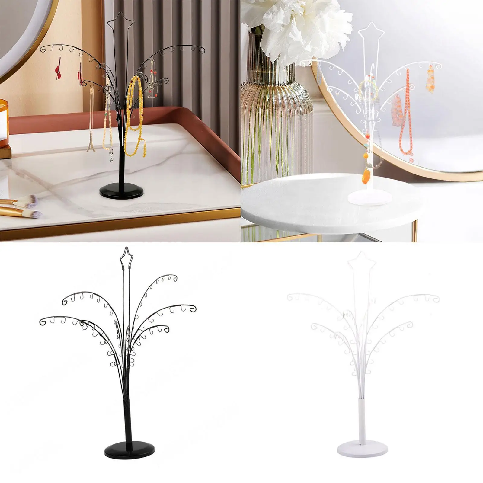 

Earring Rack Jewelry Organizer Strudy Modern Desktop Decor Jewelry Tree Stand Necklace Bracelet Rack for Rings Bracelet Girls