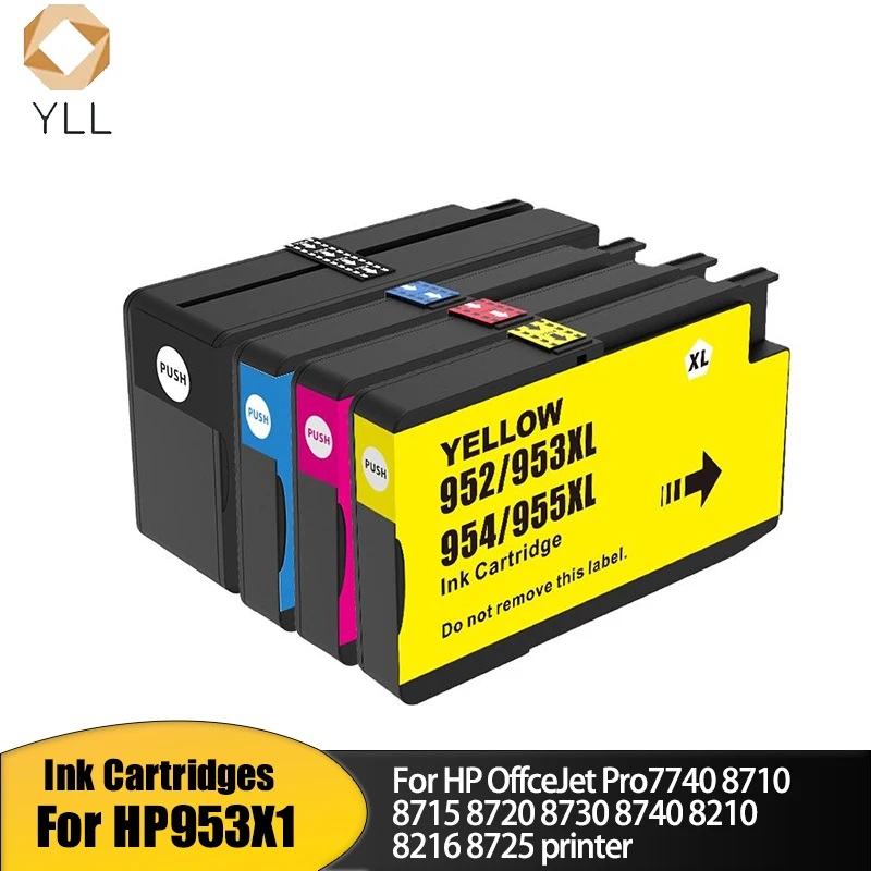 

4 цвета 953XL 957XL 953 957 XL Цветной совместимый струйный картридж премиум-класса для HP953 для принтера HP OfficeJet Pro 7740 7720