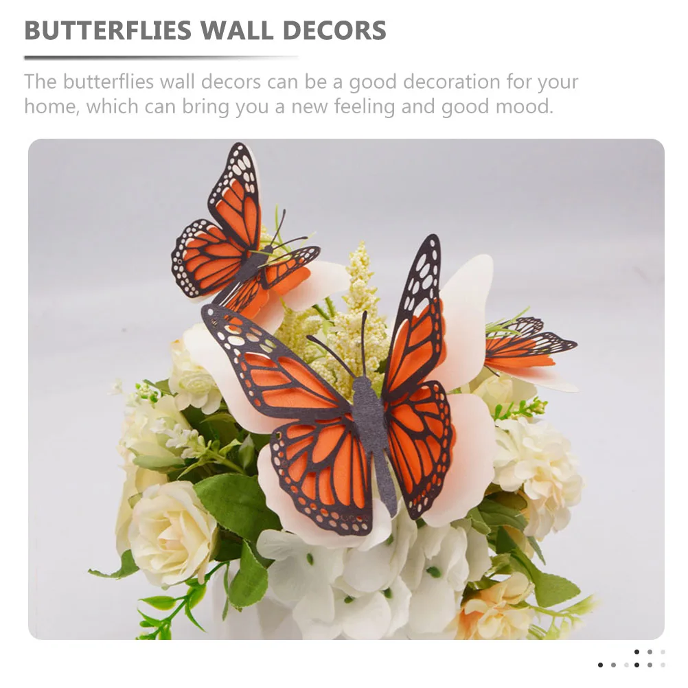 

12pcs 3D Butterflies Wall Stickers Removable Decorative Paper Home Bedroom Living Room Party Festive Celebrations
