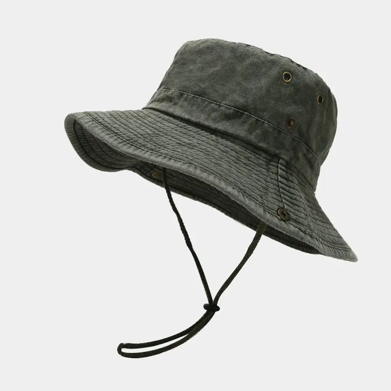 Cotton Solid Bucket Hat Outdoor Fisherman Travel Sun Cap For Men And Women 19