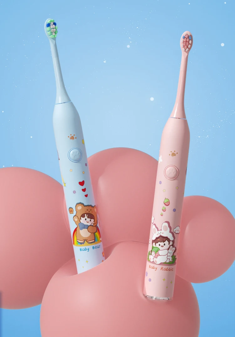 USB/110 فولت/220 فولت التلقائي الذكية الاطفال فرشاة الأسنان الكهربائية 6-9-12 سنة مقاوم للماء قابلة للشحن فرشاة العناية باللثة للأطفال