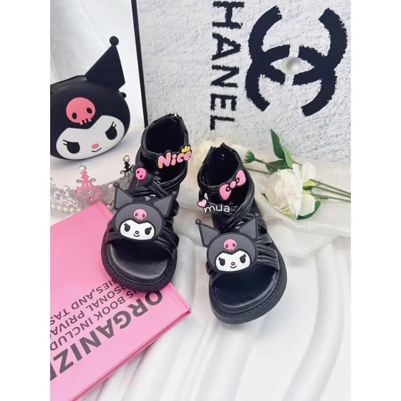 

Sanrios Kuromi Girl Sandals Summer New Kawaii Cartoon Kids Shoes Leisure Student All-Match Anti-Slip Breathable Anime Figure