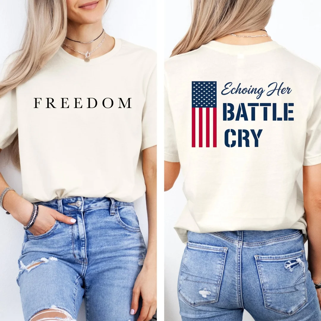 Inspiration femme haut Empowerment Empowerment T-shirt femme haut inspirant chemise neutre bataille cri Erika Kirk chemise